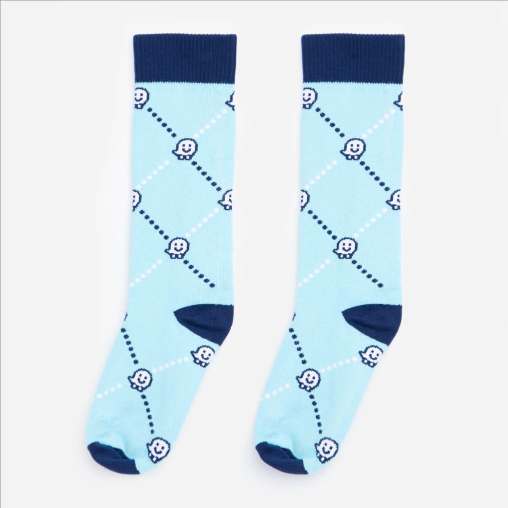 Dress socks with Waze logo