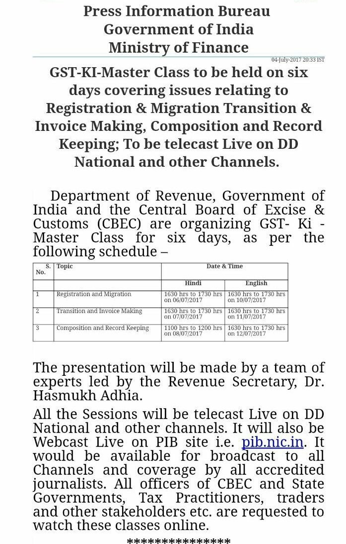 TheNileshDesai's tweet image. #GST Master Class by Dr. Hasmukh Adhia.
.
#GSTForNewIndia #GSTBoostForBiz #GSTForCommonMan #GSTFAQs #gsthelpline #GSTSimplified #GSTBill