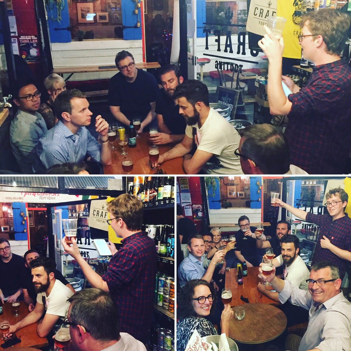CraftTooting's tweet photo. What a GREAT US #Beer tasting night, nice to end on a cheeky NY hotdog! 🌭🇺🇸🍺 Click here to come to the next one https://t.co/sx8N9xsNmA 👍🍻 https://t.co/LkRZdOOWOf