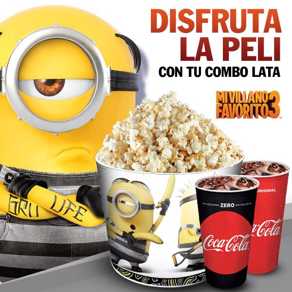 cinespinedo's tweet photo. ¡Acordate que el estreno de #MiVillanoFavorito3 nos trajo los combos exclusivos! Pedite el #ComboLata y agregalo a tu colección! https://t.co/LRJ0oIVaYN
