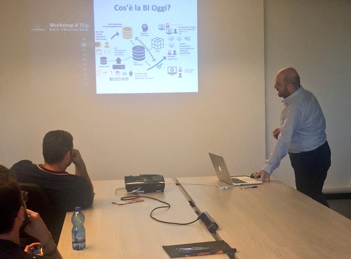 ThinkOpenSpA's tweet photo. Com'è cambiata la BI: "oggi ci sono aspetti di real-time e analytics che un tempo non c'erano" @corvo979 #TOPworkshop #businessintelligence https://t.co/So7chCH7NT
