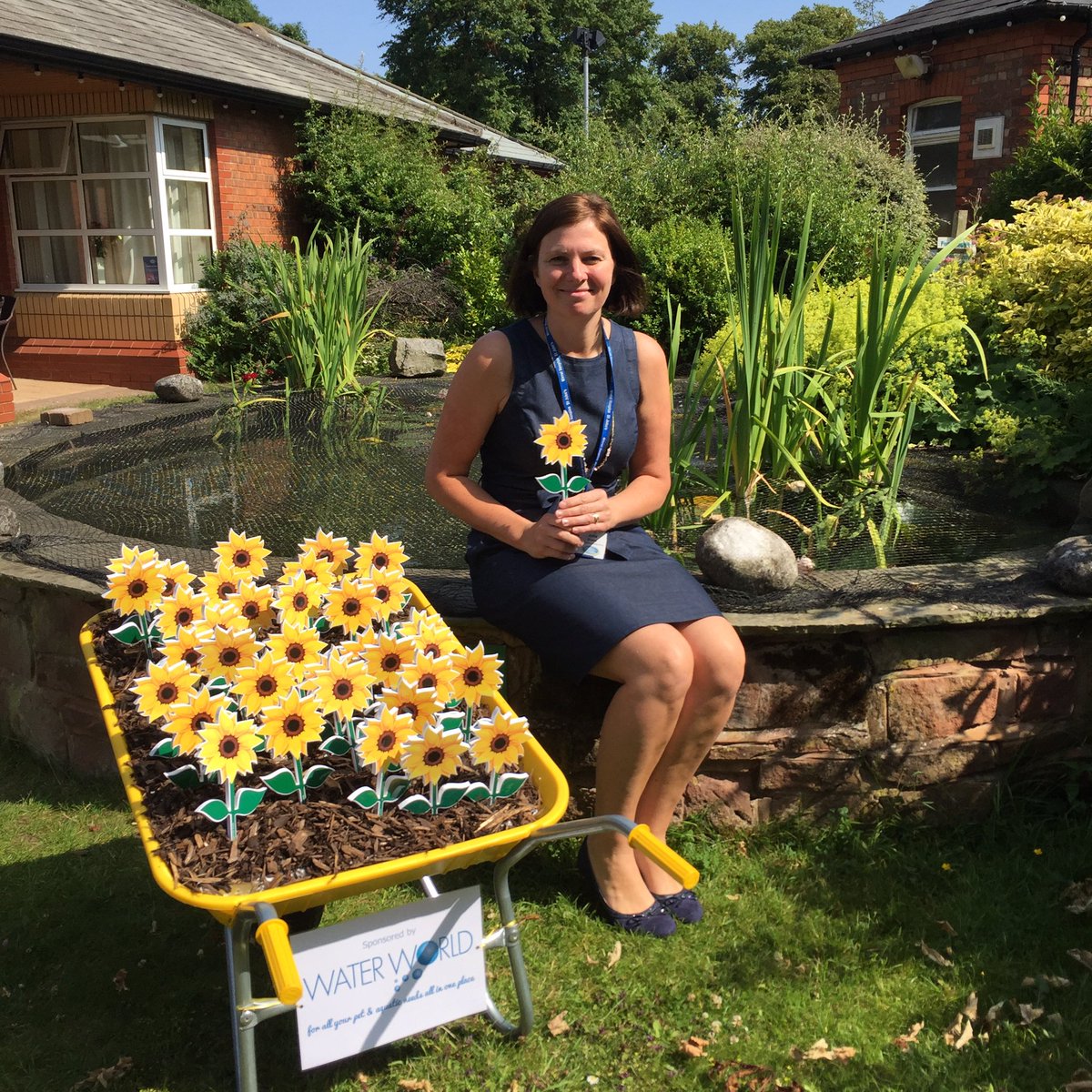 Here's Julia with our beautiful new Summer Memories #sunflowers £5 min. donation 0151 343 0778 or visit wirralhospice.org