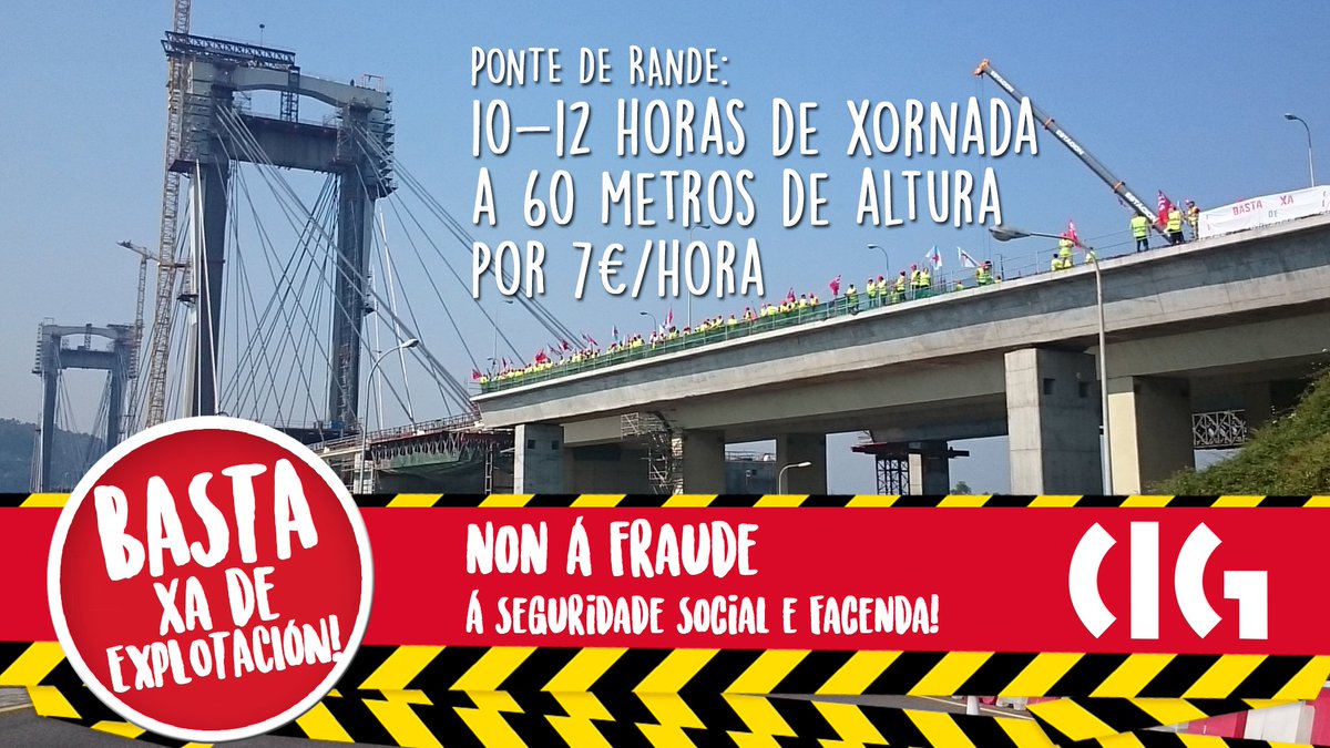 galizaCIG's tweet image. Falece operario ampliación #pontedeRande despois de que a CIG ocupara as obras para denunciar perigos exceso xornada goo.gl/1eQiME