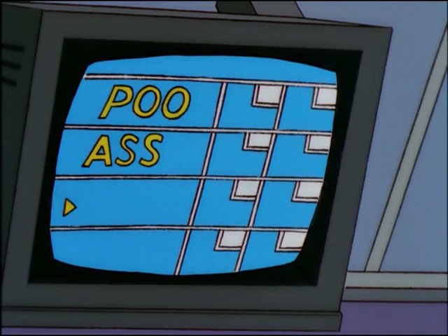 'Homer, what wacky name do you want?' 'Are 'poo' and 'ass' taken?'
