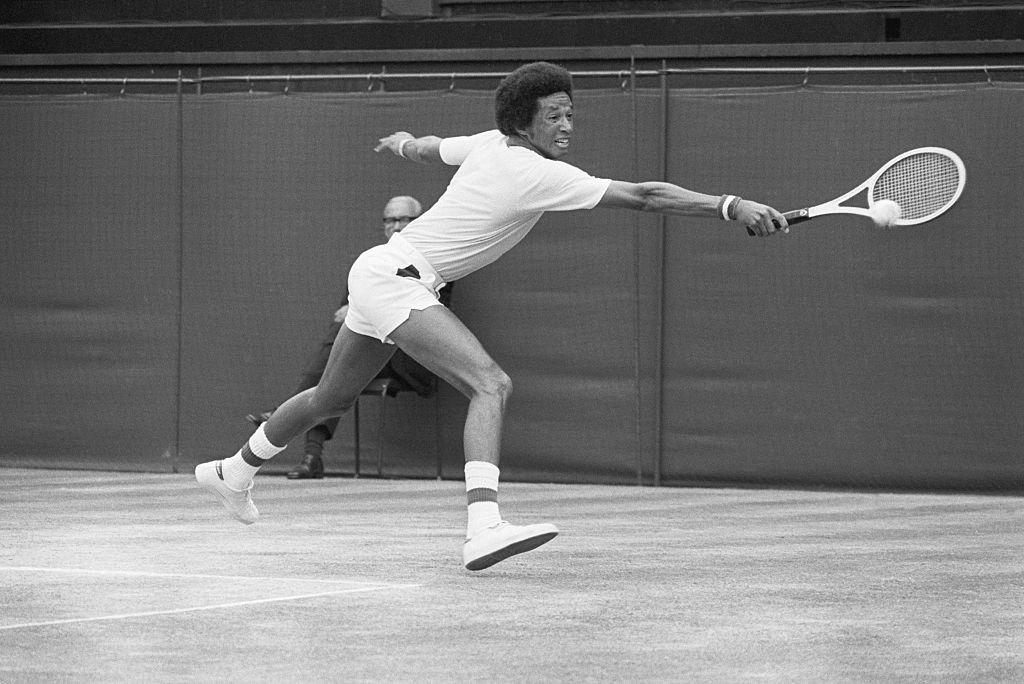 HISTORY's tweet image. On #ThisDayinHistory 1975, Arthur Ashe defeats Jimmy Connors to become the first and only black man to win Wimbledon histv.co/2sN0VpX
