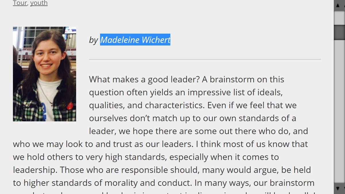 "What do we expect of our leaders? asks Madeleine Wichert in the latest <a href="/MennoEVI/">Emerging Voices</a> blog post:tinyurl.com/y9rn6wbj