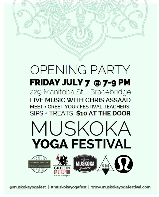 Will you be joining us #Friday night in #cottagecountry to celebrate all things #Muskoka, #yoga, #nature, #adventure and of course #friends?