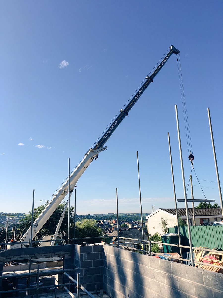 VghanConstruct's tweet photo. Steelwork and Floor Beams installed today at our site in Carmarthen for @jasperevs @castlescaff @Sauro_Architect @CB3_Consult #sun#progress https://t.co/CFYcZ0dqgu