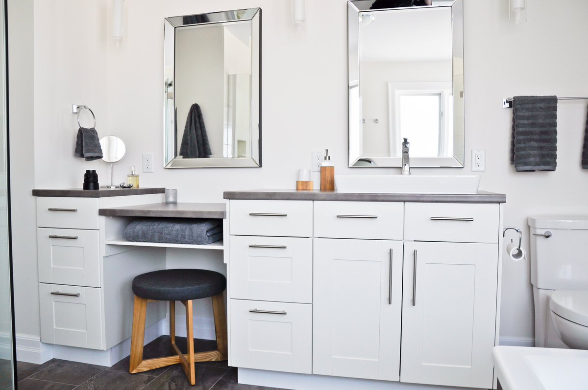 BlackWalnutKB's tweet photo. @IKEACanada kitchen cabinets used for custom bathroom vanity cabinetry- what a concept and affordable. Yes, @BlackWalnutKB  does this. https://t.co/bCGlkS7xyZ