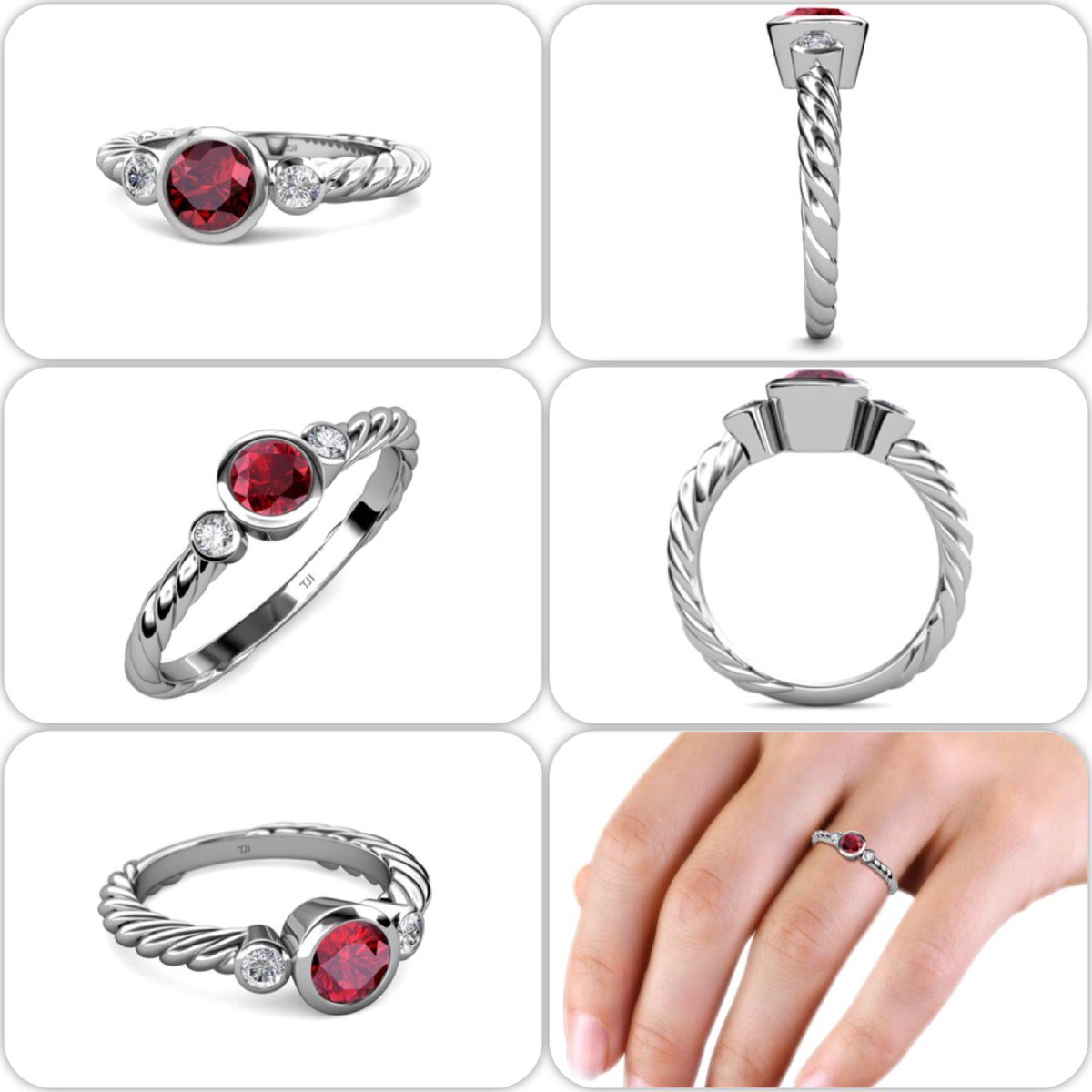 TriJewels's tweet image. Decorate her finger with dramatic color &amp;amp; stunning sparkle that define this 3 Stone #Ringhttp://ow.ly/sFqA30d0nSS
#diamond #ruby #engagement