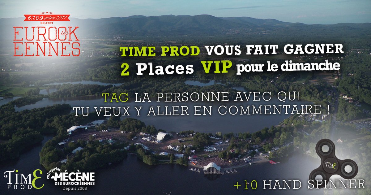 Time_Prod's tweet image. Hey #Twitter tu veux gagner 2 places VIP pour les #Eurocks2017 ? RT pour jouer et valide ici 👉 timeprod.tv/fr_actualites_… #handspinner #belfort