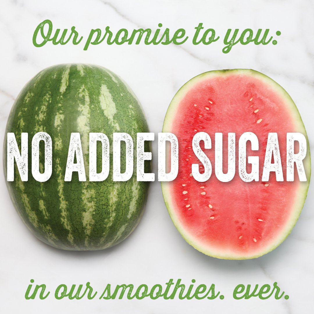 Did you know that all of our smoothies have no added sugar? #nothingartificial #nosorbet #nopuree