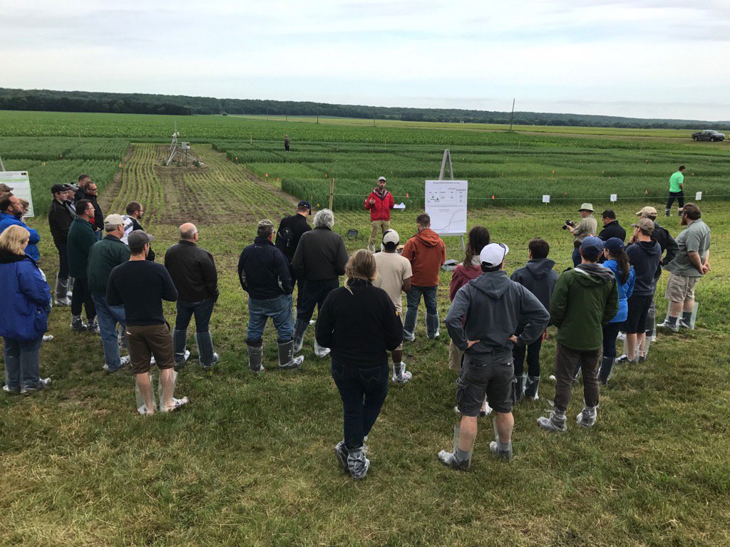 MSc student Matt Wood discussing his work on N2O and 4R N management. Stop 1 of Manitoba 4R tour <a href="/FertilizerCA/">Fertilizer Canada</a>