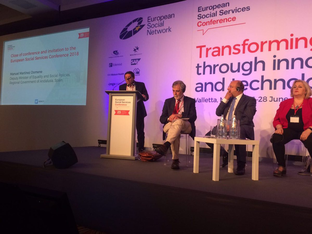 HSUAndalucia's tweet photo. Hoy en la @ESNConference hablando sobre innovación en los #ServiciosSociales un elemento esencial.▶️En 2018 se celebrará en #Sevilla #ESSC17 https://t.co/V7KaQ8uLDj