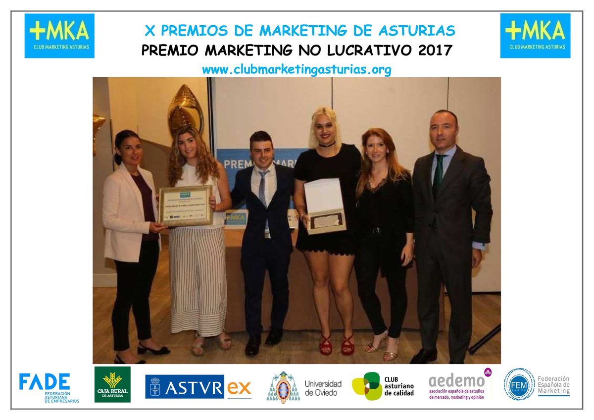 @ALES_DIAZ @CRASTURIAS @asincar @FundAlimerka entregan a @learnandfun17 Premio #Marketing no lucrativo en #XPremiosMarketingAsturias