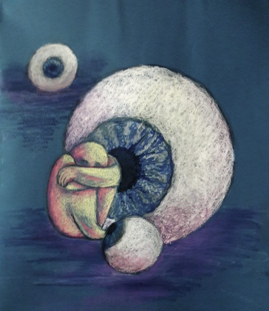 لوحتى الجديدة يا صيع 
"Watching"
soft pastel