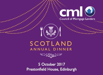 Don't miss out! Secure your places at the Scottish mortgage industry’s largest networking dinner on 5 October bit.ly/2mXudn9