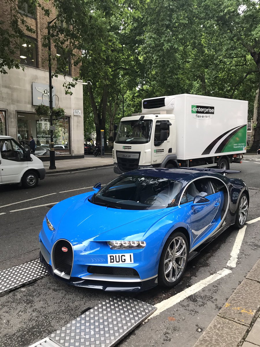 Topazdetailing's tweet photo. #BUG1 is off to Goodwood! Who's going? @hrowenbugatti  #Bugatti #Chiron #TopazDetailing #London #Goodwood #FoS https://t.co/o3Vih0Lb3x