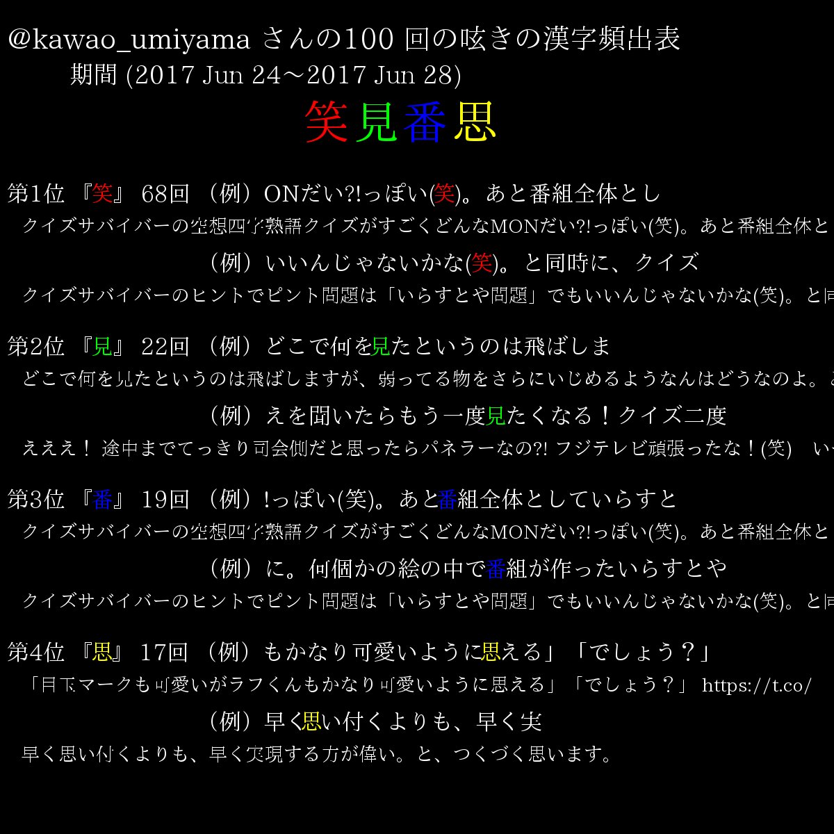 تويتر 海山カワオ 絶滅危惧種 على تويتر クイズサバイバーの空想四字熟語 クイズがすごくどんなmonだい っぽい 笑 あと番組全体としていらすとやへの頼り方がなかなかすごい 笑