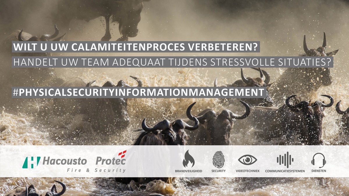 hacoustoprotec's tweet image. Wilt u uw calamiteitenproces verbeteren? Het antwoord in 30 seconden: hacoustoprotec.com/nl/psim-calami… #PhysicalSecurityInformationManagement 
#PSIM