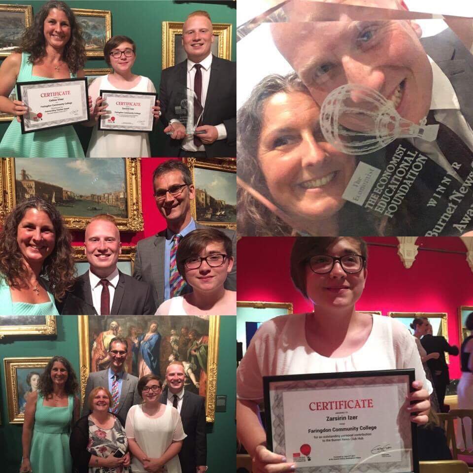 Delighted with Zara from Yr 8's outstanding student award, FCC's overall winning school award and Mrs Viner's outstanding teacher shortlist.