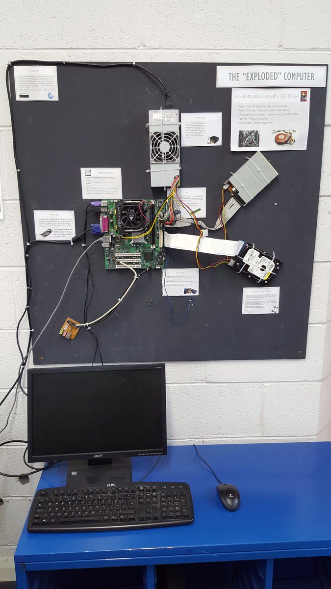 LCComputing's tweet image. The &quot;exploded computer&quot;. A fully working PC on display for pupils to explore. @LiverpoolColl