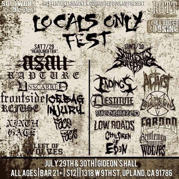 We've been quiet for a while now but all that's going to end. Come out to this Locals Only Fest 7/29-7/30.