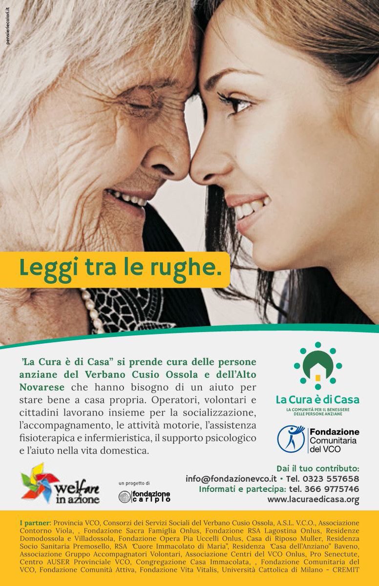 LaCuraeDiCasa's tweet photo. Il #FondoVCOSocial raccoglie donazioni a sostegno di anziani fragili del #VCO
Donare significa investire per la comunità @WelfareInAzione https://t.co/gbNg05kVw1