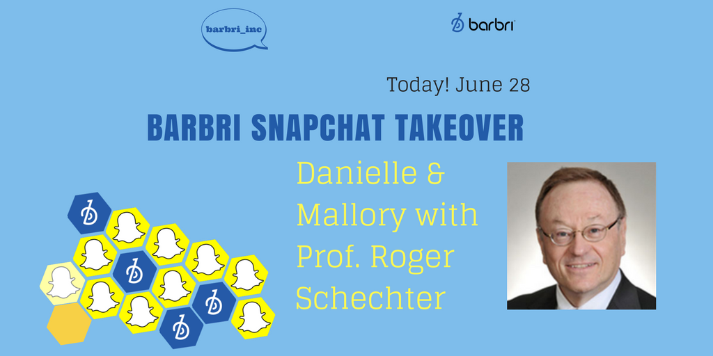 barbri's tweet photo. Any #TeamSchechter in the house? Head over to barbri_inc's Snapchat Takeover, today! #OwnTheBar https://t.co/Brb138SkvP