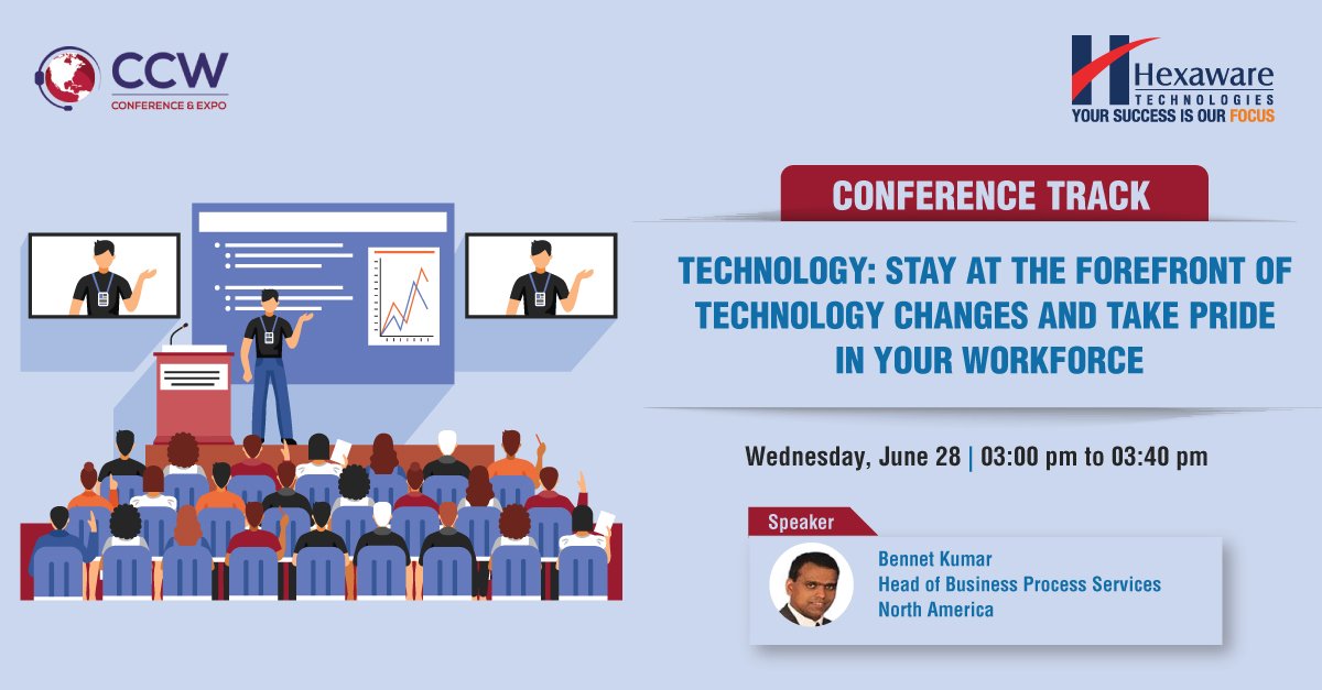 HexawareGlobal's tweet image. #Conference Track Jun 28 #TECHNOLOGY: Stay at the Forefront of #TechnologyChanges &amp;amp; Take Pride in your #Workforce @ bit.ly/CCW-2017