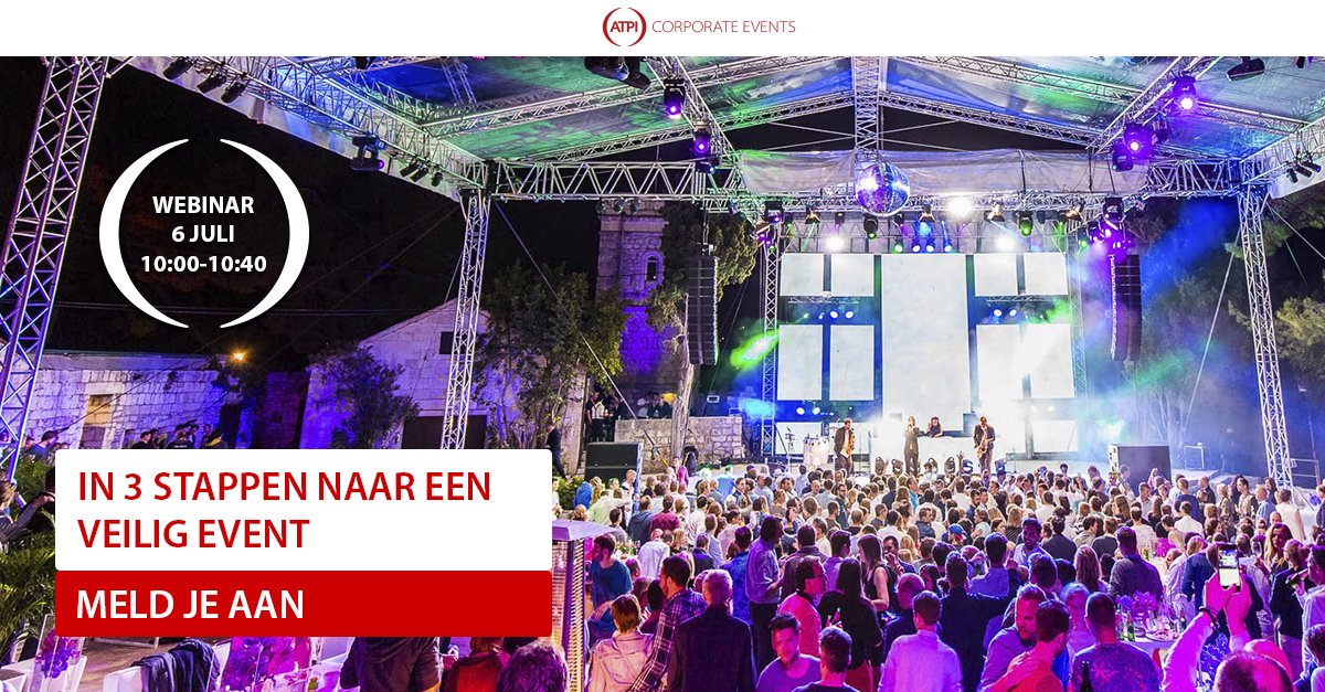 Veiligheid, het dilemma voor iedere eventmanager?! Aanmelden
webinar: In 3 stappen naar een veilig event op 6 juli: info.atpinspires.com/webinar-veilig…