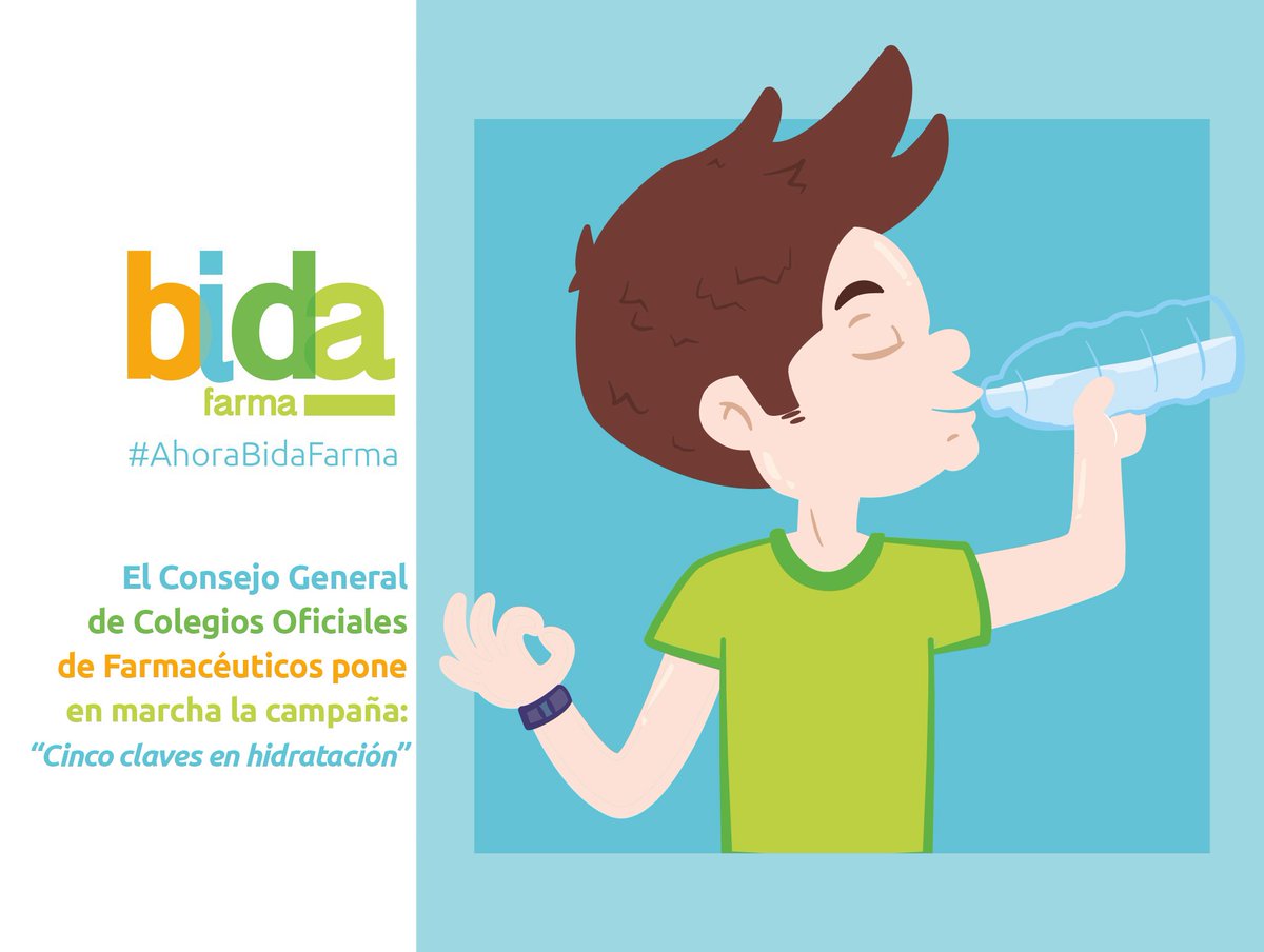 BidaFarma's tweet photo. EL CGCOF ha puesto en marcha la campaña sanitaria “Cinco claves en hidratación”
https://t.co/t1h04FukAw #AhoraBidafarma @Portalfarma https://t.co/rGSHA0KVUq