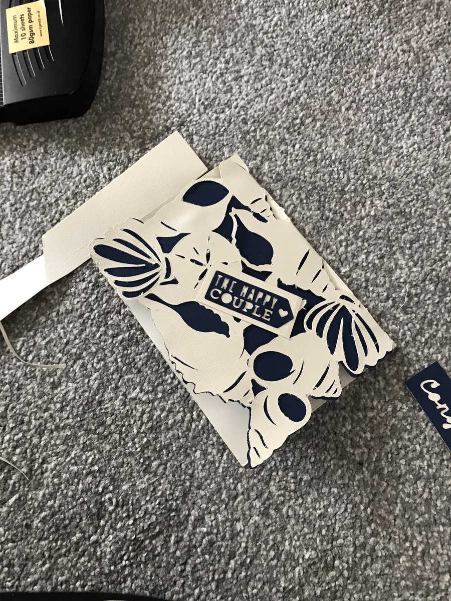 SmoothOperatio3's tweet image. I was asked to design a card to match a wedding theme and colour! The sea side in navy and cream!