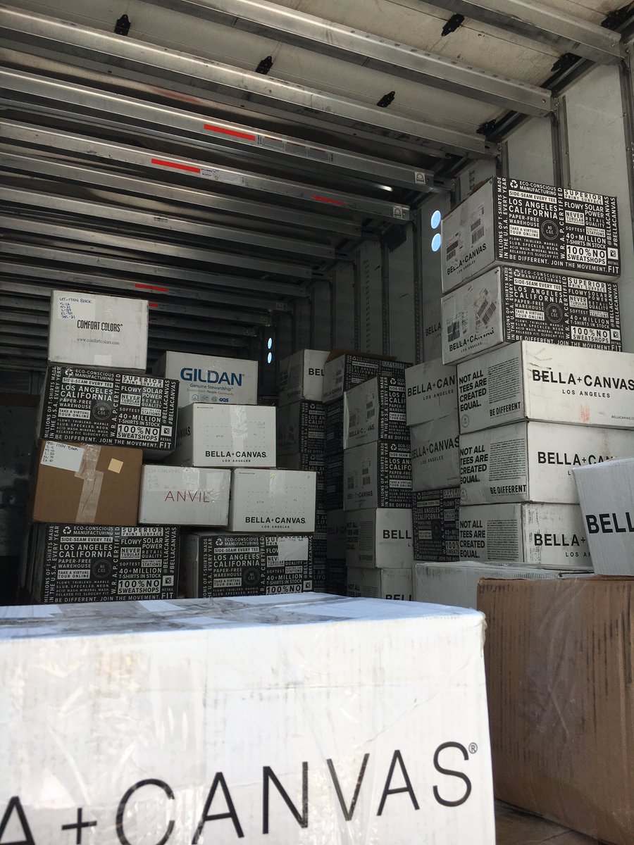 Printed shirts waiting for transport! #screenprint #customshirts #semi