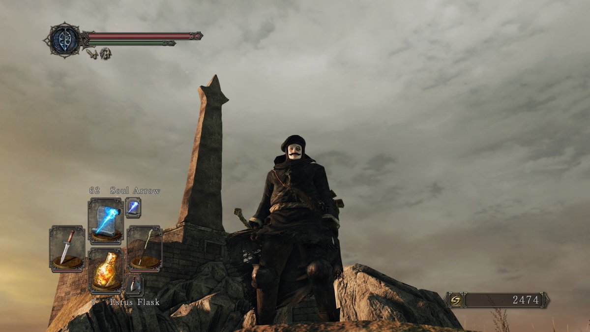 Ibogate's tweet photo. Woah! Looks like that stone monument behind me isn't the only thing that's erect here!
#darksouls2 #skullmund #doofmann https://t.co/yqvLGbv7NK