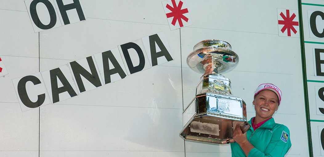 GolfCanada's tweet photo. .@BrookeHenderson – Canada's special gift.

@gordongolf has more on her upcoming #KPMGWomensPGA defence ➡️ https://t.co/mwcp0VL7dl https://t.co/pQVO9di41B