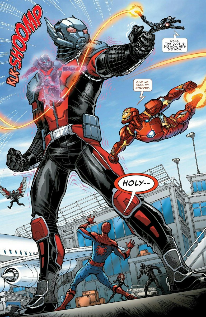 SpideyOutcast's tweet photo. @AntMan BECOMES GIANT MAN IN #CaptainAmericaCivilWar! #ANTMAN #Spidey #SpiderMan #BugBros https://t.co/8PST9o9YVp