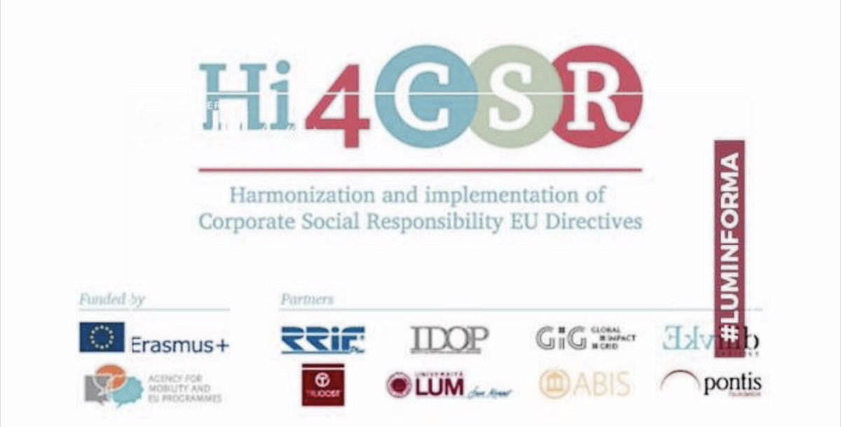 Dopo l'esperienza di Berlino, i partner del progetto Hi4CSR si stanno preparando per Londra il prossimo 5 Luglio. #LUM  #LUMINFORMA