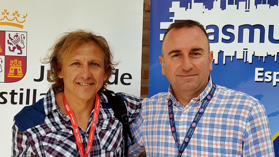 Jesús Canca y Miguel Lucero, en el IV Encuentro Nacional de Proyectos Europeos KA1 del Programa Erasmus+ ceutaldia.com/articulo/educa…