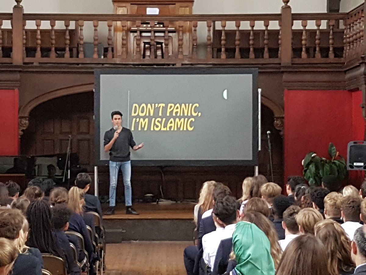 BattenHse's tweet photo. Miro's talk on Islamophobia was superb this afternoon. Well done to all involved, Haileybury Talks was a triumph! #Hplus17 https://t.co/fnlVxPTBWW