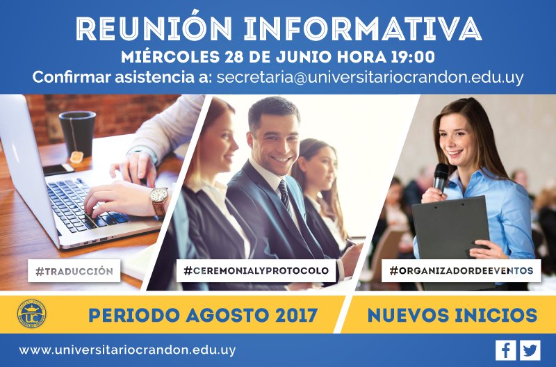 unicrandon's tweet photo. HOY - Charla Informativa para nuevos inicios en agosto.  Anotate via e-mail.  Pensá en tu futuro ¿qué estás esperando? https://t.co/drPtgpnNGq