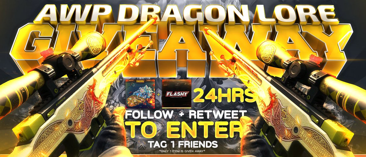 6-HOUR DRAGON LORE GIVEAWAY! $1200

✔️ RETWEET
✔️ Follow us &amp; @RealGambly
✔️ Visit: flashyflashy.com

ONLY 6 HOURS! GO GO GO