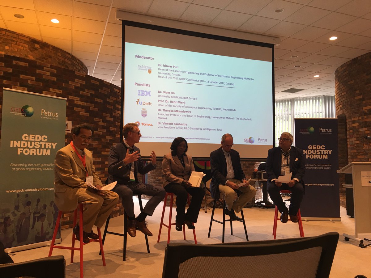 McMasterEng's tweet image. .@ikpuri moderates a panel during the @GEDCouncil #industryforum2017 in Fontainebleau, France. More info here: gedc-industryforum.com