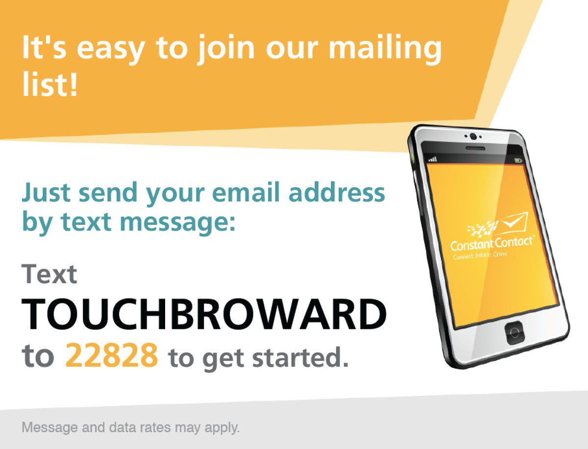 TOUCHBroward's tweet image. Want to receive our weekly newsletters? Text TOUCHBROWARD to 22828 to get started! #TextToJoin #StayConnected #WednesdayWisdom @BRHPC200