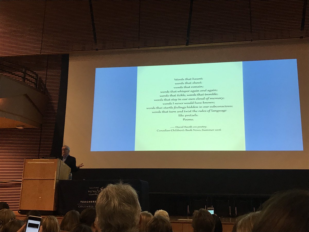 ef291sf's tweet photo. "Poems are like little tiny bits of power. Every kid should know 20 poems by the end of the year."-David Booth #tcrwp @TCRWP https://t.co/N8COdjwk12