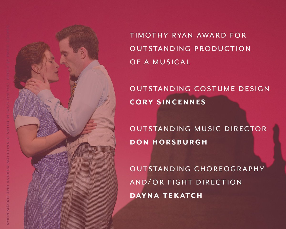 ICYMI A huge congratuations to our friends @citadeltheatre and the entire cast and crew of Crazy for You on their @awards_sterling!