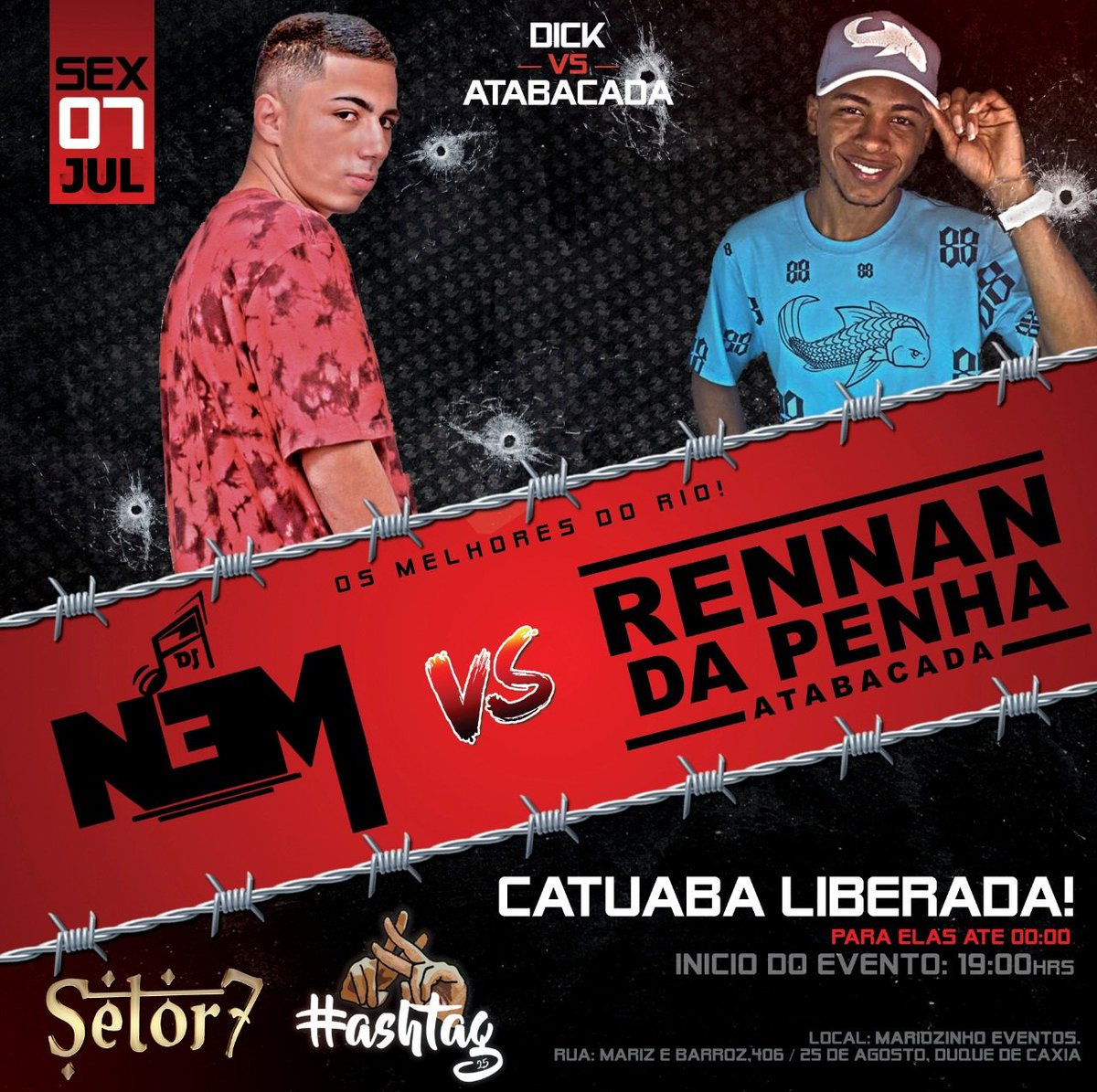 JoaoJrIFollow's tweet photo. Sexta-Feira 7 de Julho tem HASHTAG 25 no Mariozinho Eventos 👊🏻
Dj Rennan da Penha vs Dj Nem do Dick 💥🎉
#Hashtag25 #RenanVsNem #Atabacada https://t.co/KMiCwsOeX5