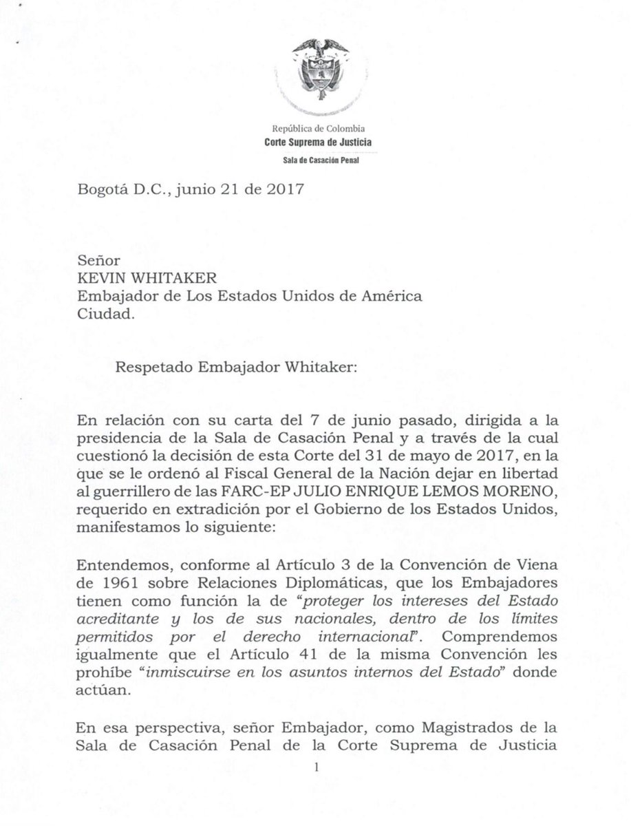 Jose Manuel Acevedo on Twitter: "Así le contesta la Corte 