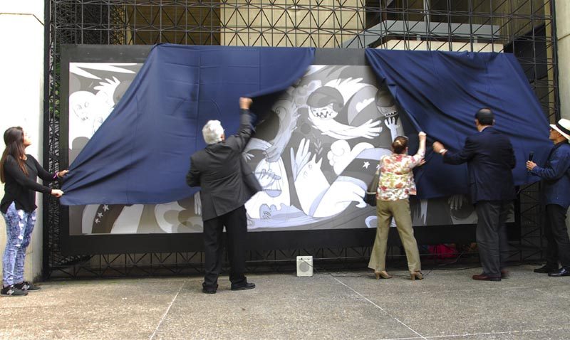 La obra “Venezuela, el horror y la esperanza” de EDO fue develada en el Centro Loyola ow.ly/7LcC30d2pzR