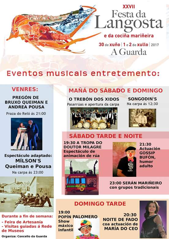 Interesante programa que nos acompañará este fin de semana #FiestaLangosta <a href="/turisriasbaixas/">Turismo Rías Baixas</a> <a href="/TurismoGalicia1/">TurismoGalicia1</a> <a href="/GaliciaMaxica/">Galicia Máxica</a> <a href="/ilovegalicia/">I Love Galicia</a>